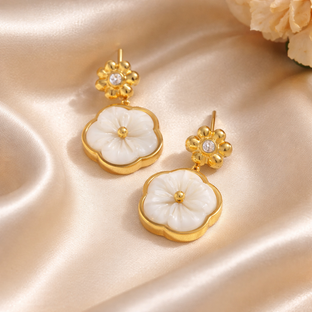 Pendientes Trèfle Camélia Royale